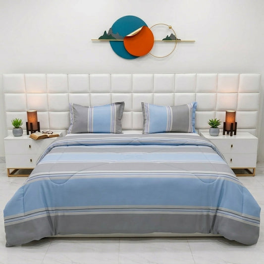 3PCs Double Duvet Cover- Prism Bed Sheets Apricot