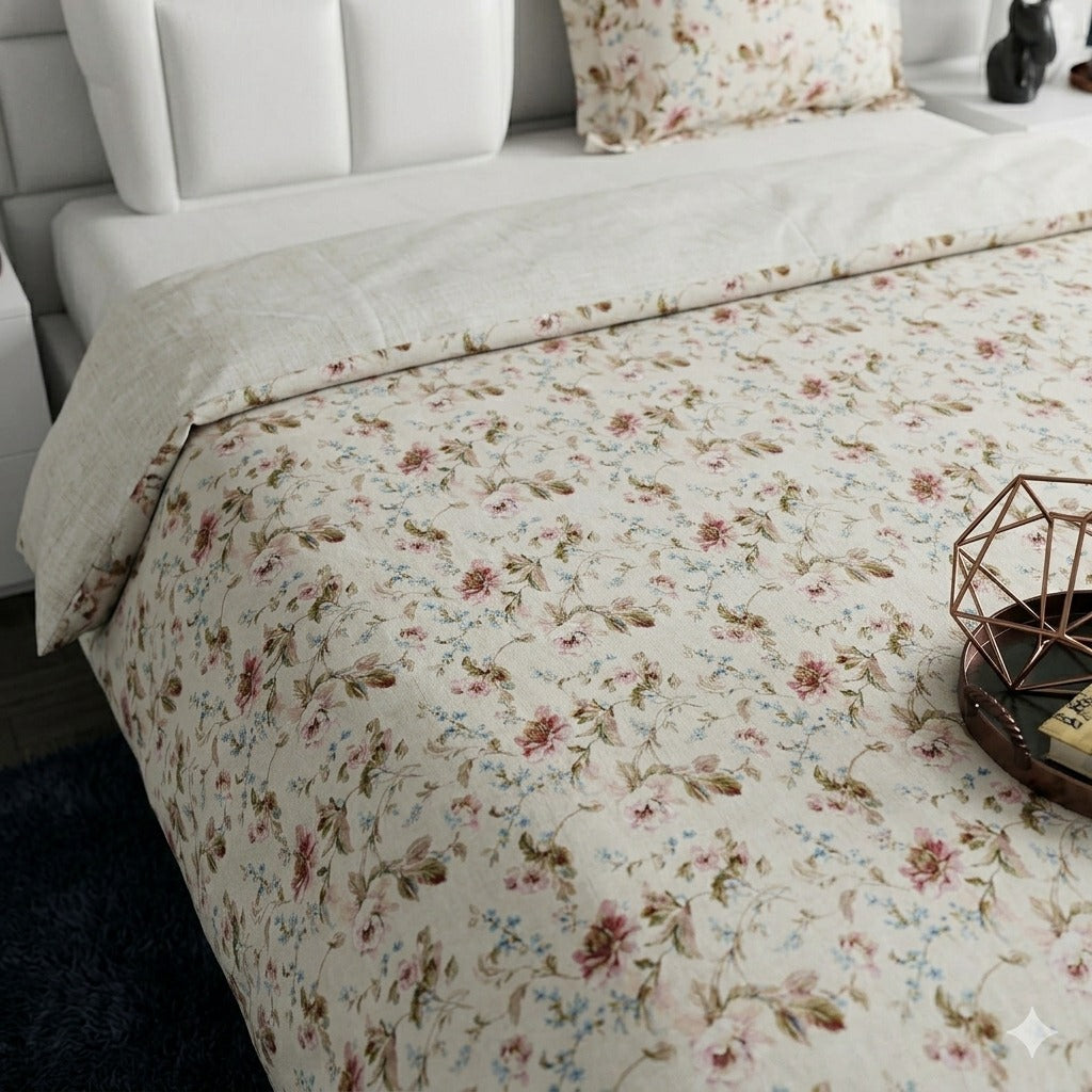 3PCs Double Duvet Cover- Salvia Bed Sheets Apricot