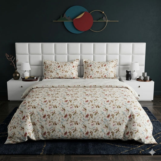 3PCs Double Duvet Cover- Salvia Bed Sheets Apricot
