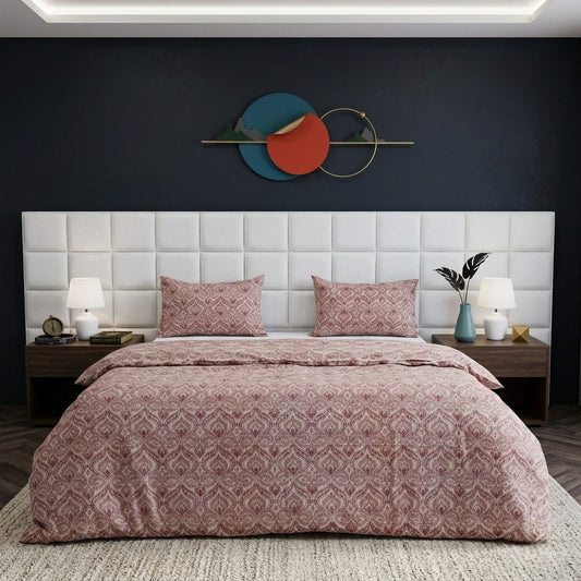 3PCs Double Duvet Cover- Motives Bed Sheets Apricot