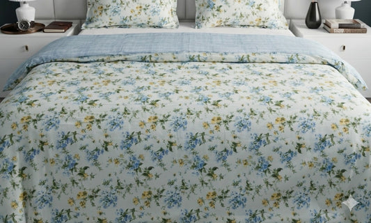 3PCs Double Duvet Cover- Primerose Bed Sheets Apricot