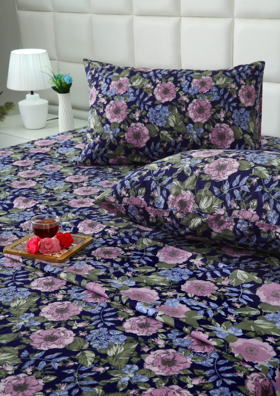 3 PCs Double Bed Sheet With Same Packing- Sensation Bed Sheets Apricot