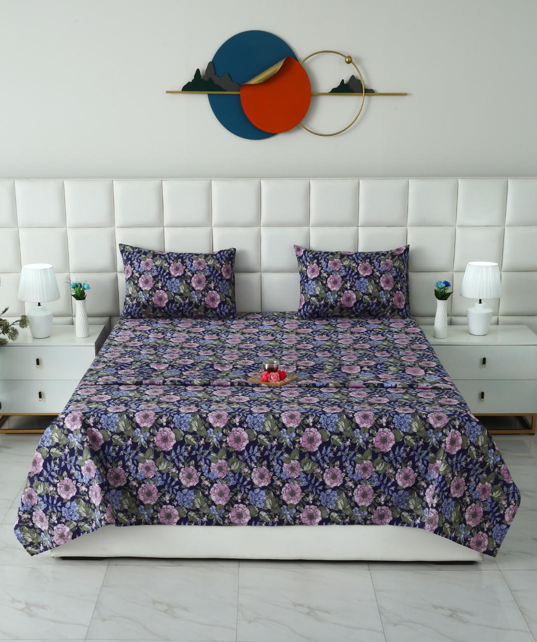 3 PCs Double Bed Sheet With Same Packing- Sensation Bed Sheets Apricot