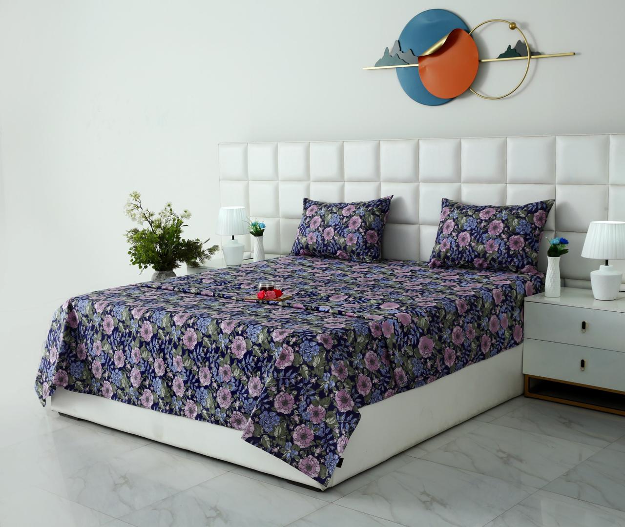 3 PCs Double Bed Sheet With Same Packing- Sensation Bed Sheets Apricot