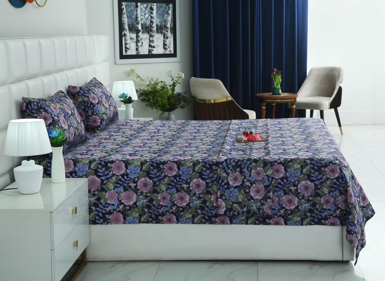 3 PCs Double Bed Sheet With Same Packing- Sensation Bed Sheets Apricot