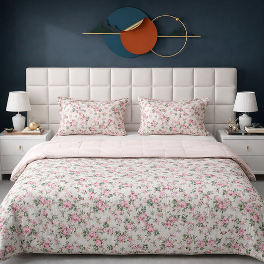 3PCs Double Duvet Cover- Pinks Bed Sheets Apricot