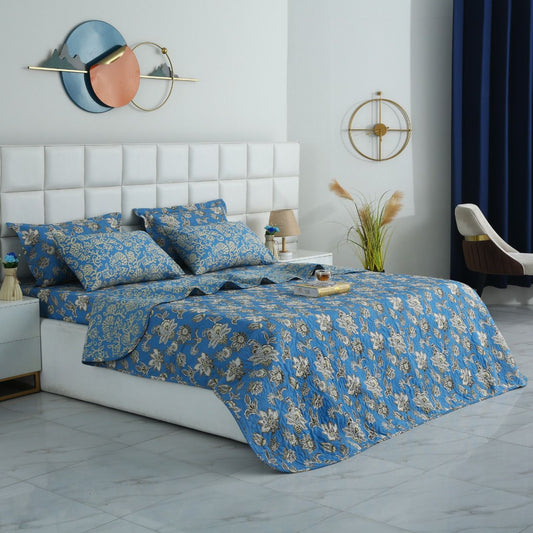 6 PCs Bed Spread Set- Vintage Chinese Bed Spread Apricot