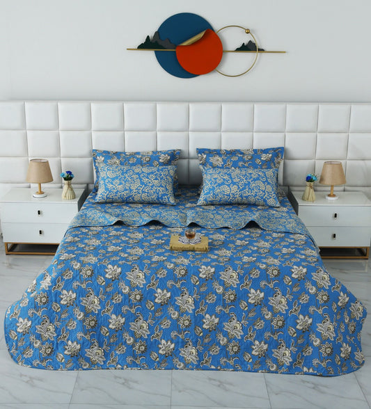 6 PCs Bed Spread Set- Vintage Chinese Bed Spread Apricot