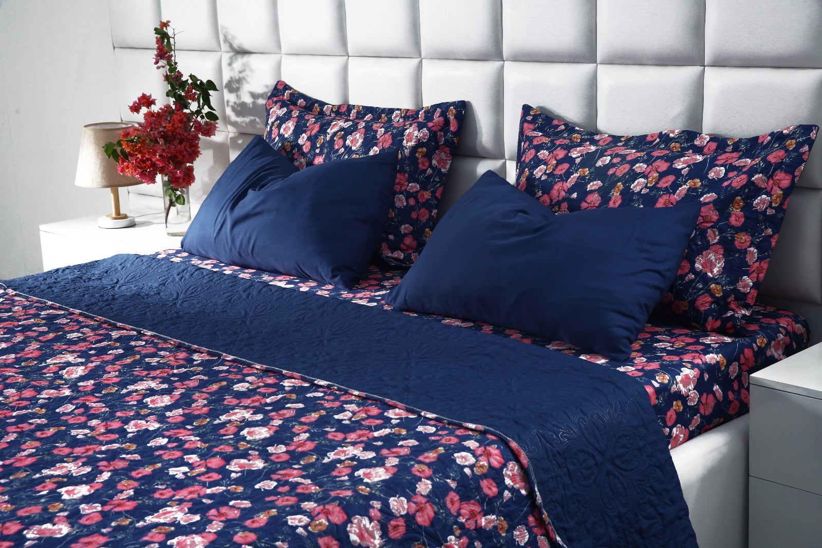 6 PCs Bed Spread Set- Automan Bloom Bed Spread Apricot