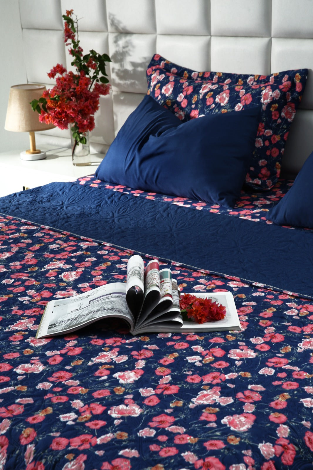 6 PCs Bed Spread Set- Automan Bloom Bed Spread Apricot