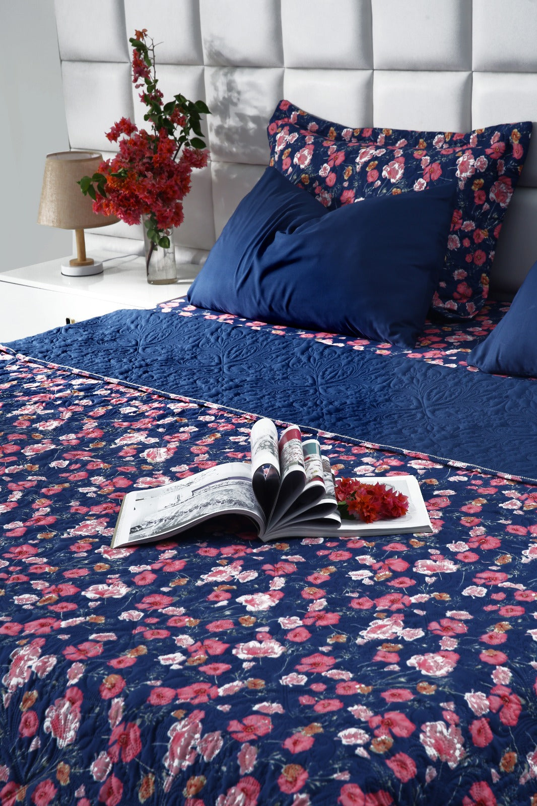 6 PCs Bed Spread Set- Automan Bloom Bed Spread Apricot