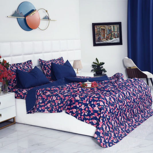 6 PCs Bed Spread Set- Automan Bloom Bed Spread Apricot