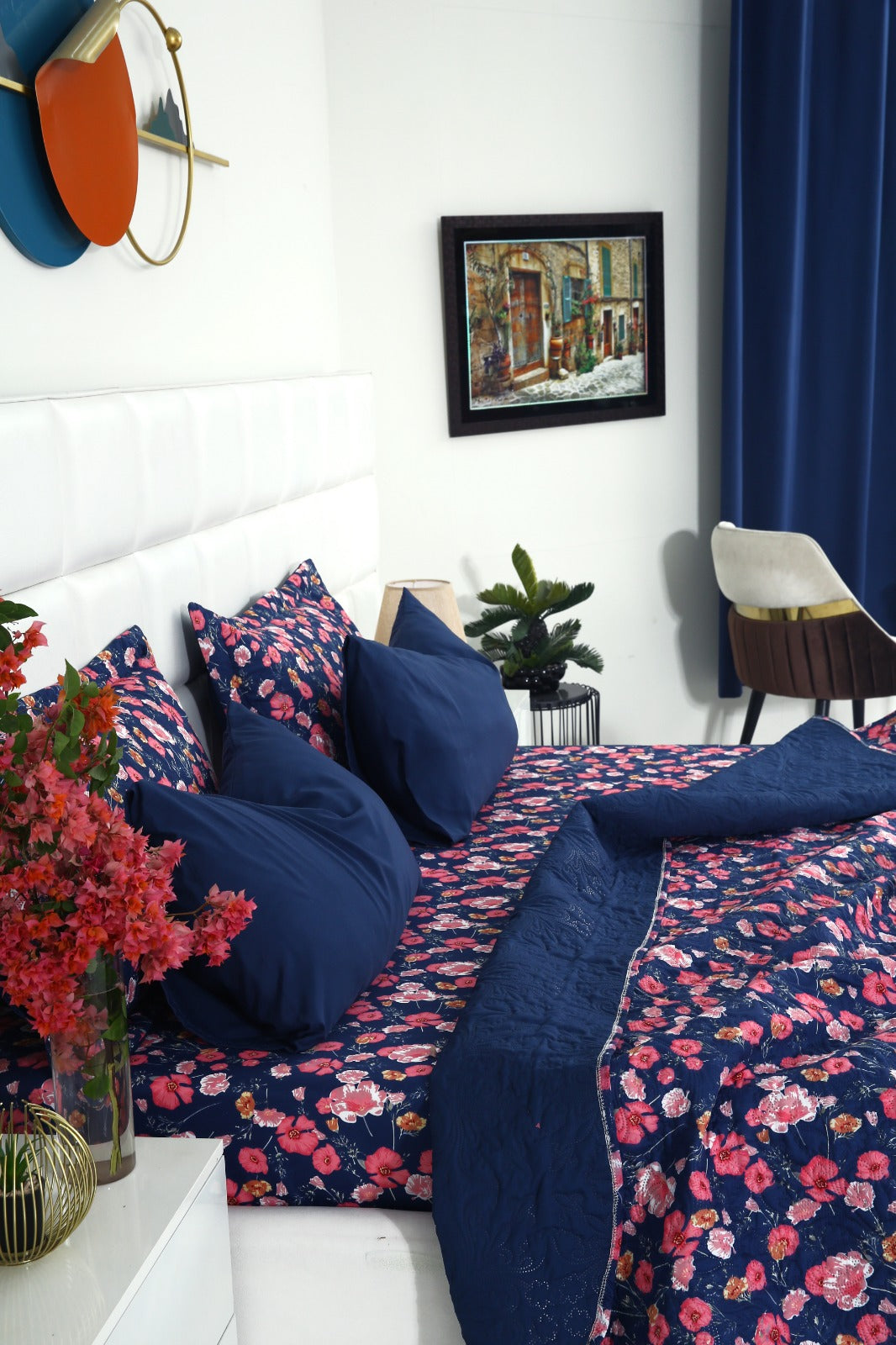 6 PCs Bed Spread Set- Automan Bloom Bed Spread Apricot