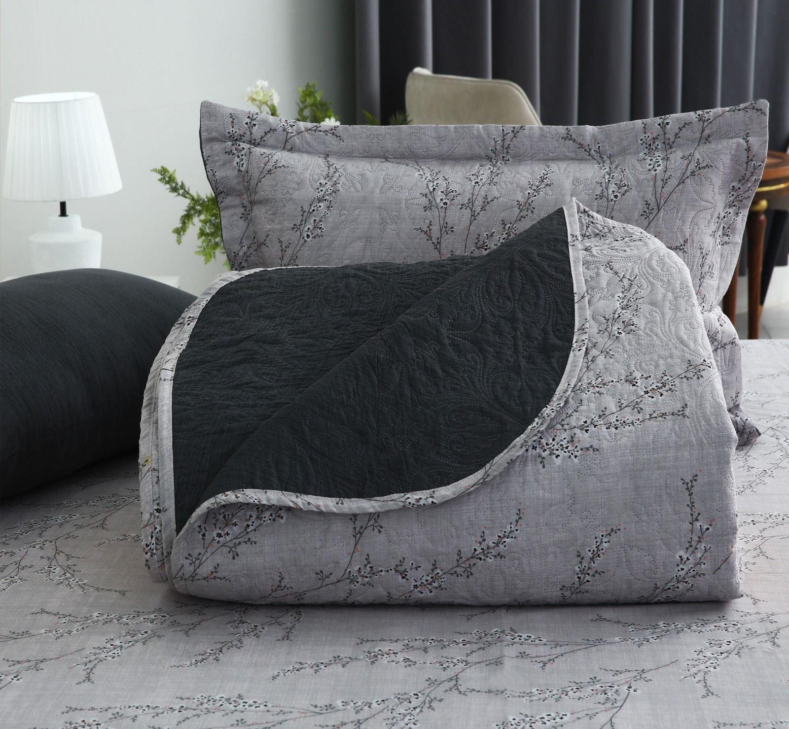 6 PCs Bed Spread Set- Jaipur Waves Bed Spread Apricot