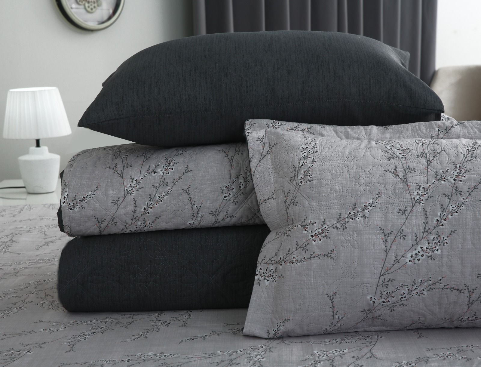 6 PCs Bed Spread Set- Jaipur Waves Bed Spread Apricot