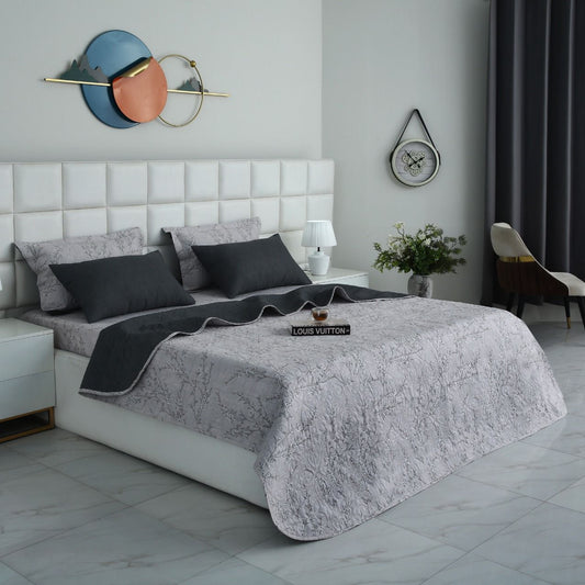 6 PCs Bed Spread Set- Jaipur Waves Bed Spread Apricot