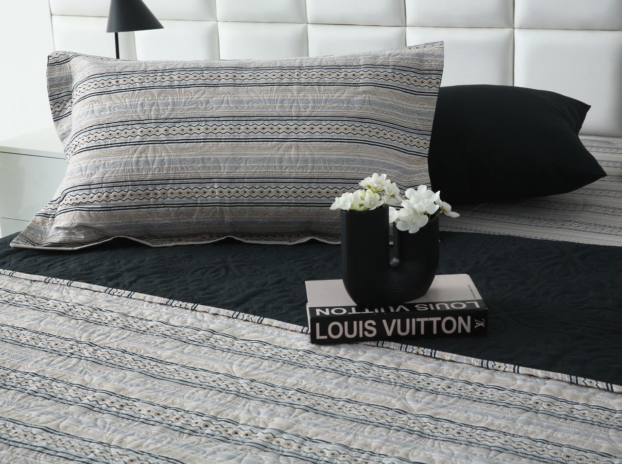 6 PCs Bed Spread Set- Slate Bed Spread Apricot