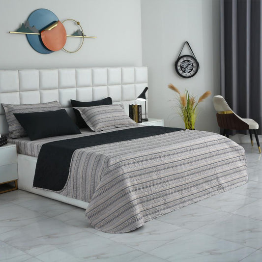 6 PCs Bed Spread Set- Slate Bed Spread Apricot