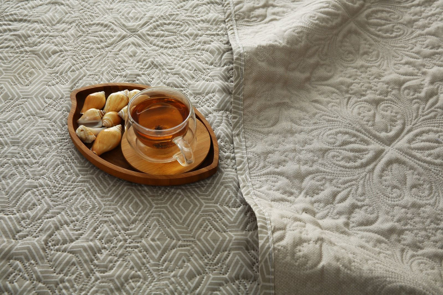 6 PCs Bed Spread Set- Opus Bed Spread Apricot