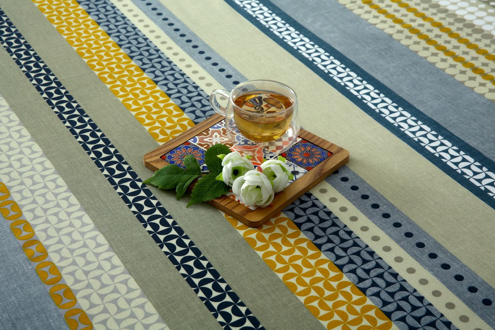 3 PCs Double Bed Sheet- Bohemian BED SHEET Apricot