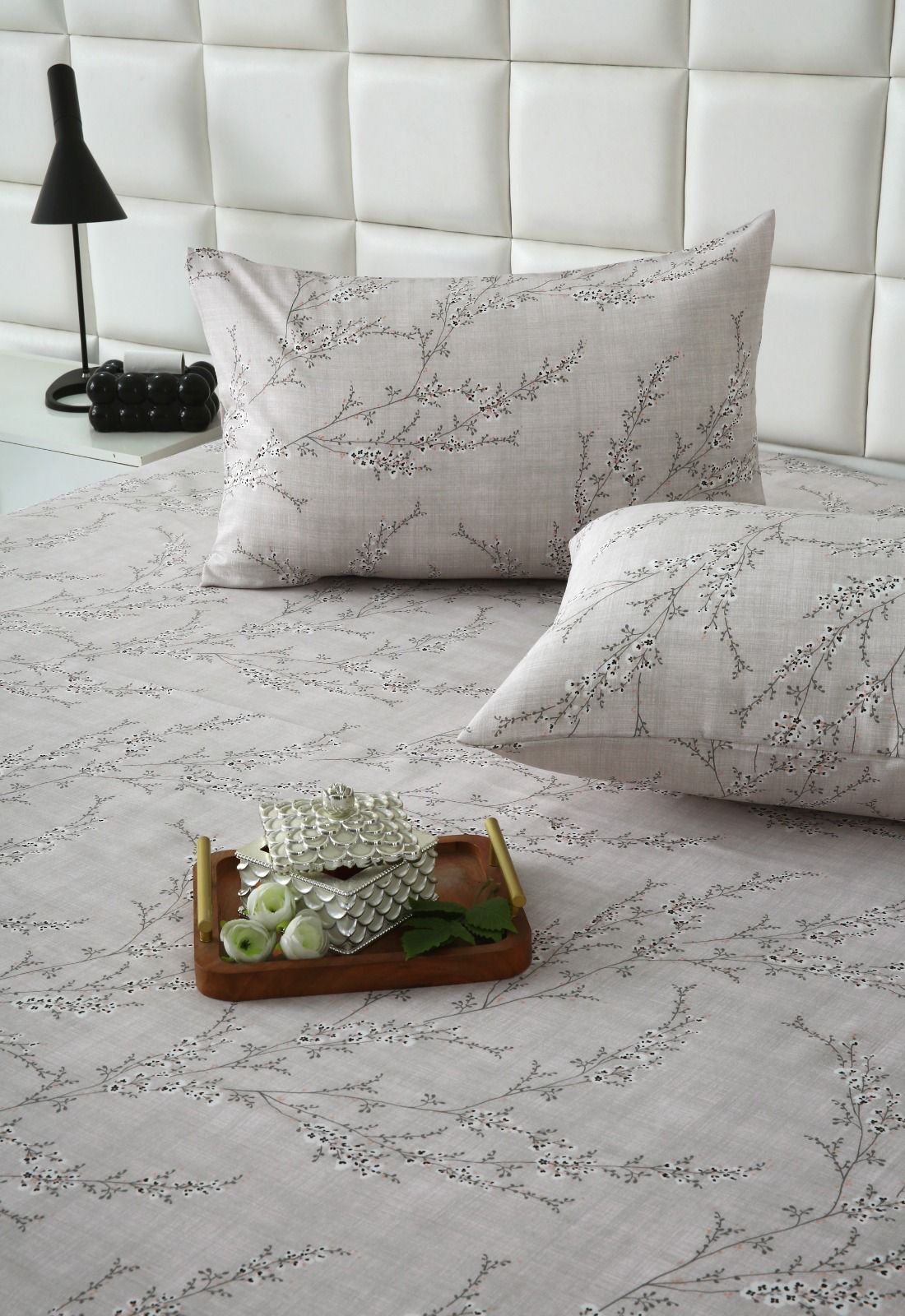 3 PCs Double Bed Sheet- Jaipur Waves BED SHEET Apricot