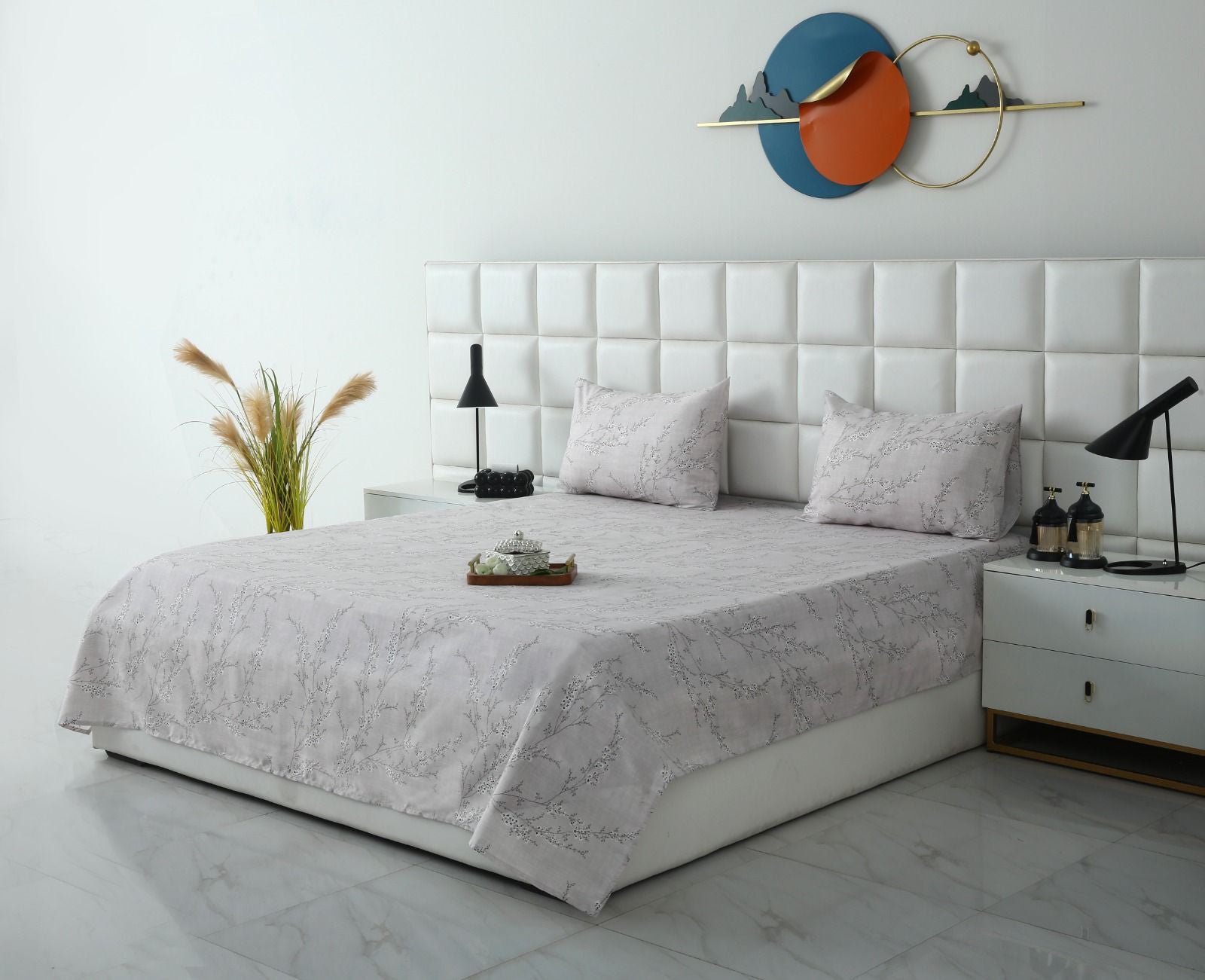 3 PCs Double Bed Sheet- Jaipur Waves BED SHEET Apricot