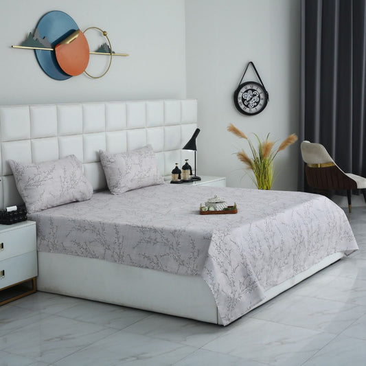 3 PCs Double Bed Sheet- Jaipur Waves BED SHEET Apricot