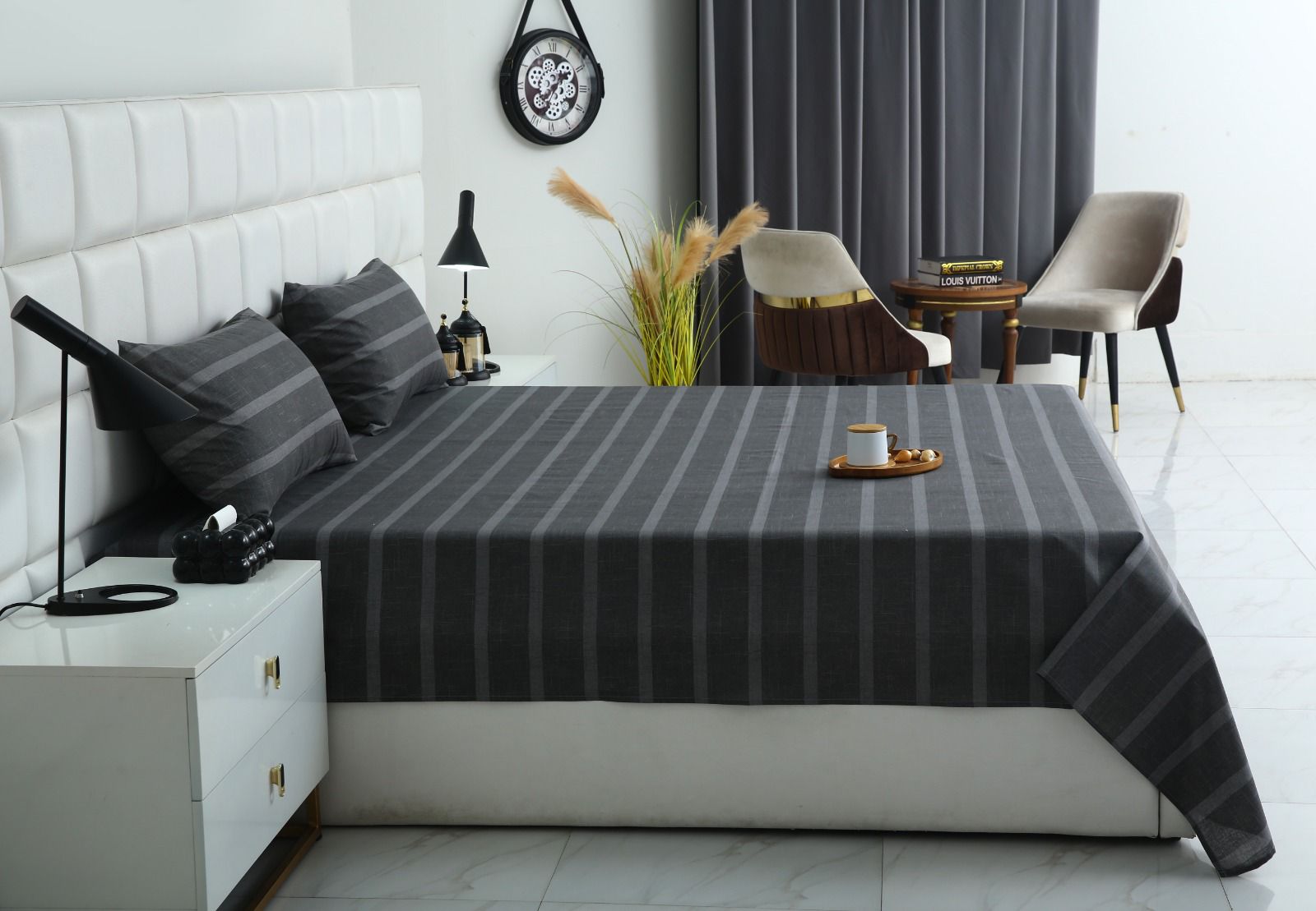 3 PCs Double Bed Sheet-DB274 BED SHEET Apricot