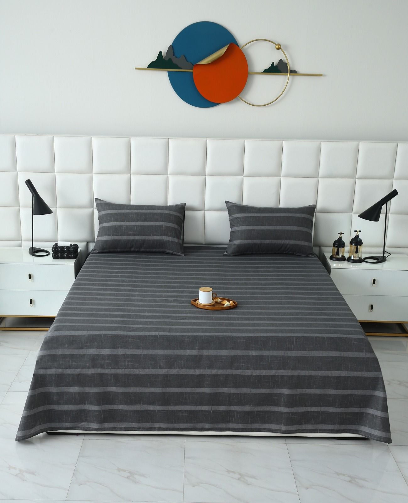 3 PCs Double Bed Sheet-DB274 BED SHEET Apricot