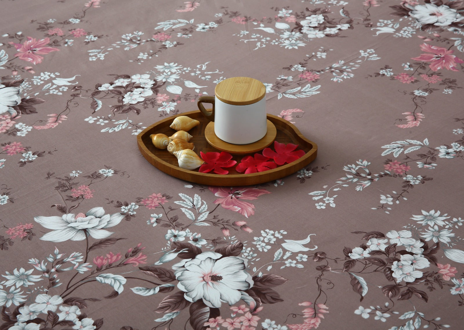 3 PCs Double Bed Sheet With Same Packing- White Nector Bed Sheets Apricot