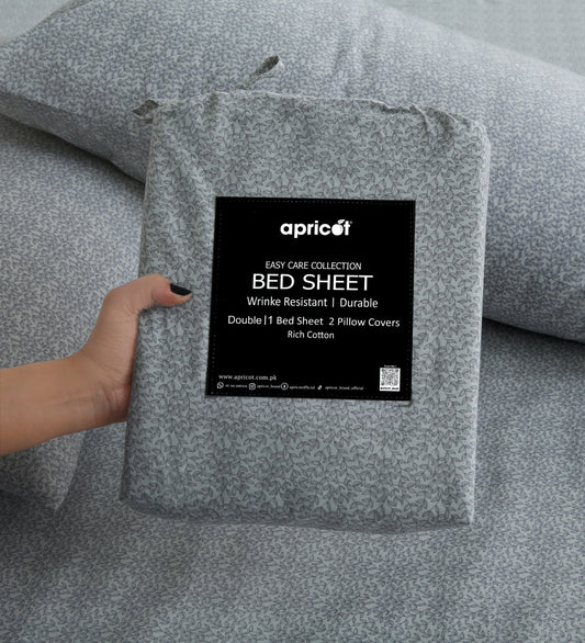 3 PCs Double Bed Sheet With Same Packing- Twilight Buds Bed Sheets Apricot