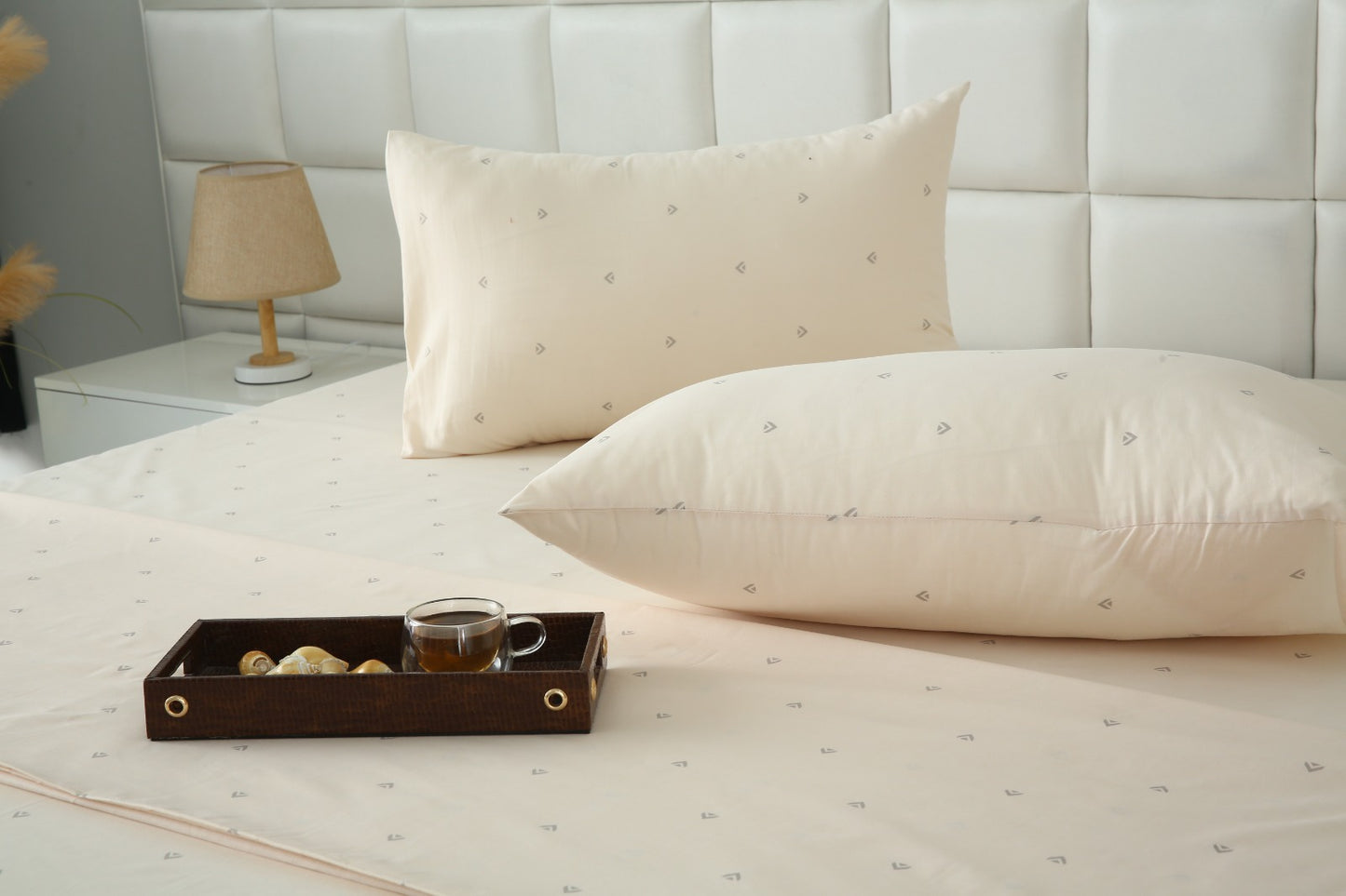3 PCs Double Bed Sheet With Same Packing- Linen Cloud Bed Sheets Apricot