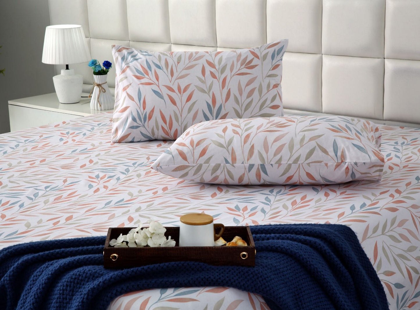 3 PCs Double Bed Sheet With Same Packing- DB286 Bed Sheets Apricot