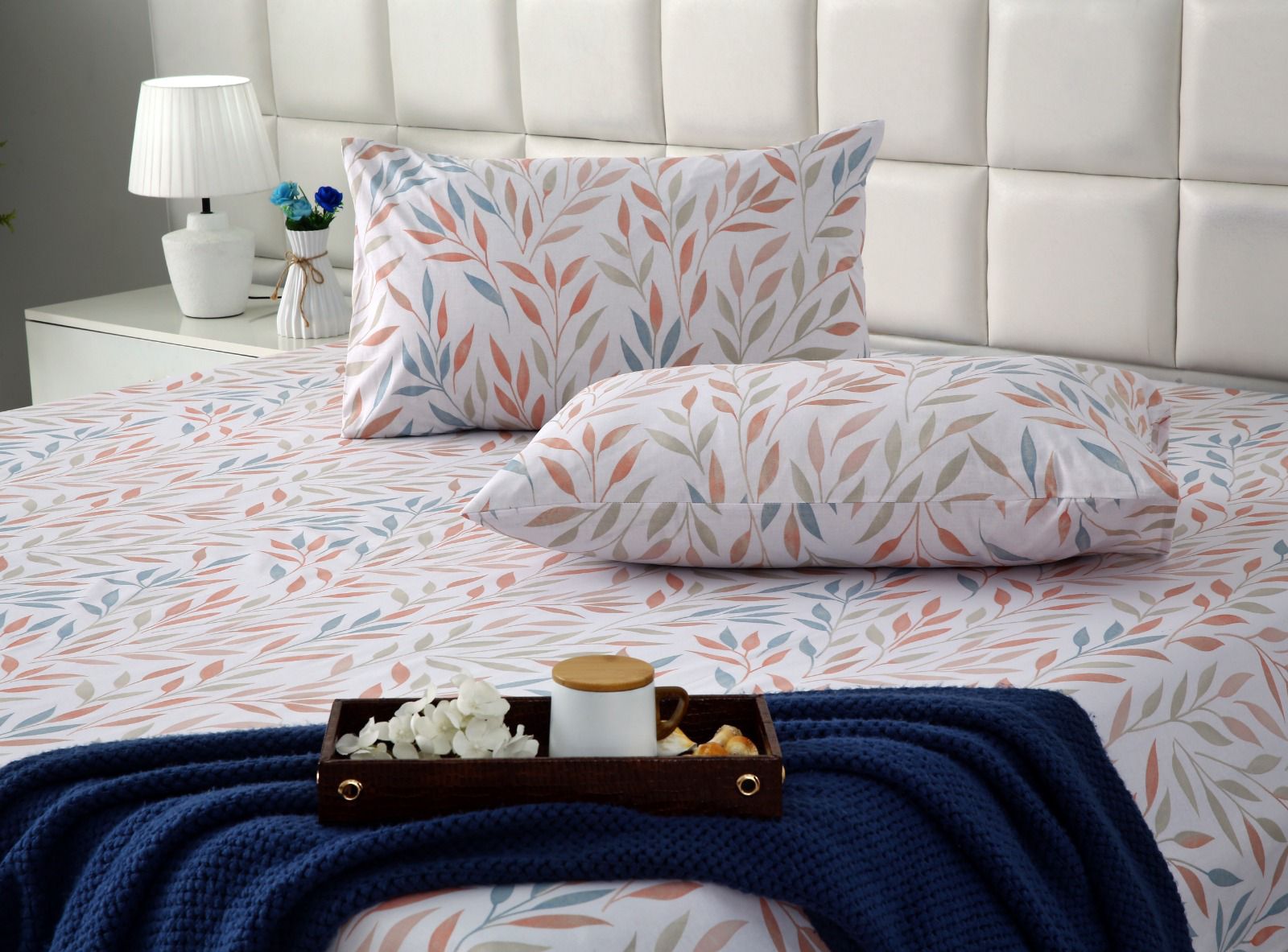 3 PCs Double Bed Sheet With Same Packing- DB286 Bed Sheets Apricot