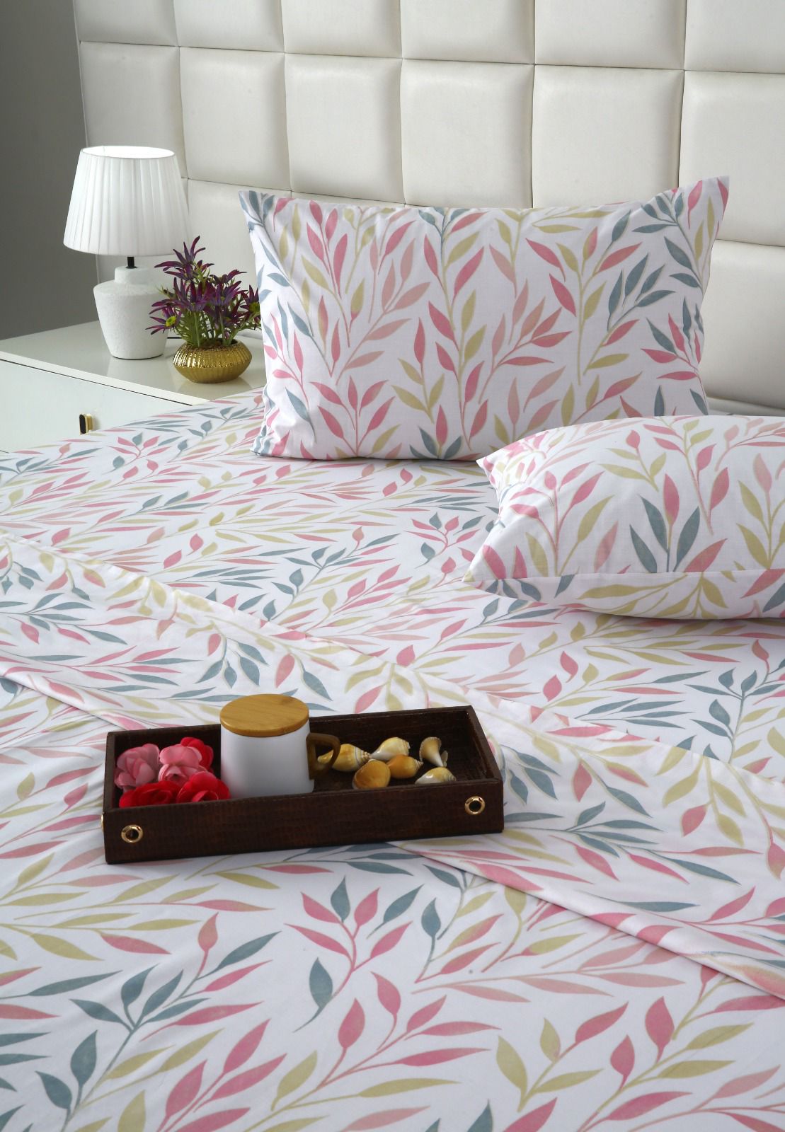 3 PCs Double Bed Sheet With Same Packing- DB284 Bed Sheets Apricot