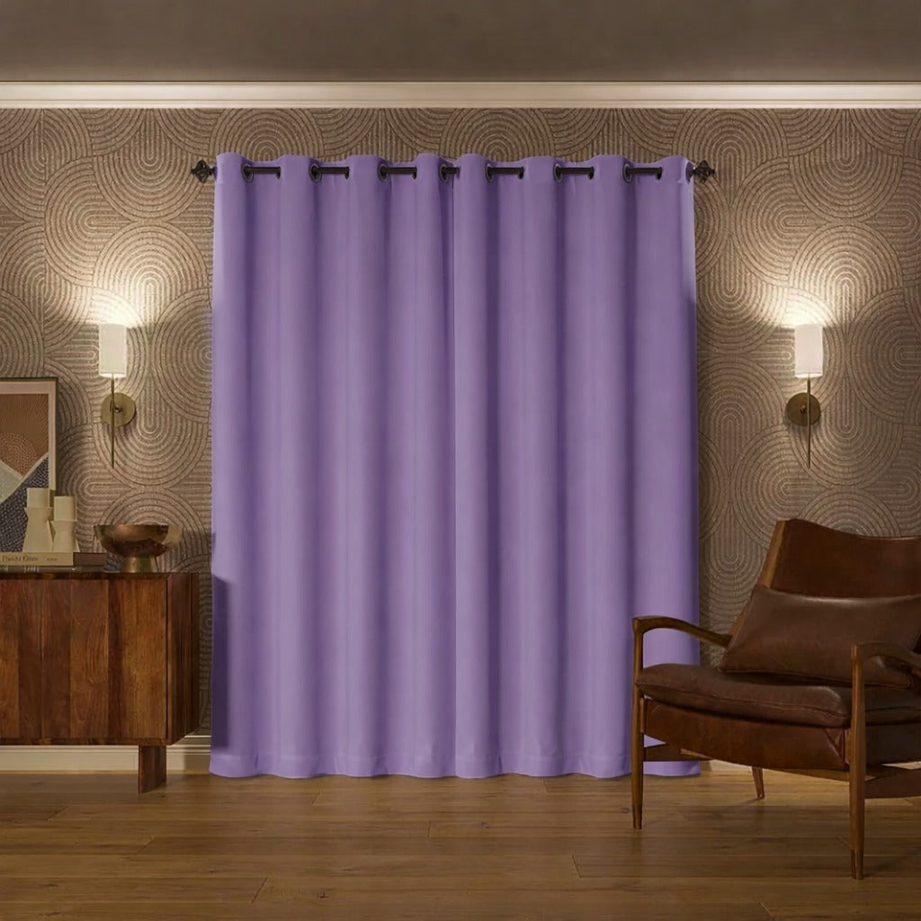 Plain Dyed Laminated Curtain- Purple Curtains Apricot