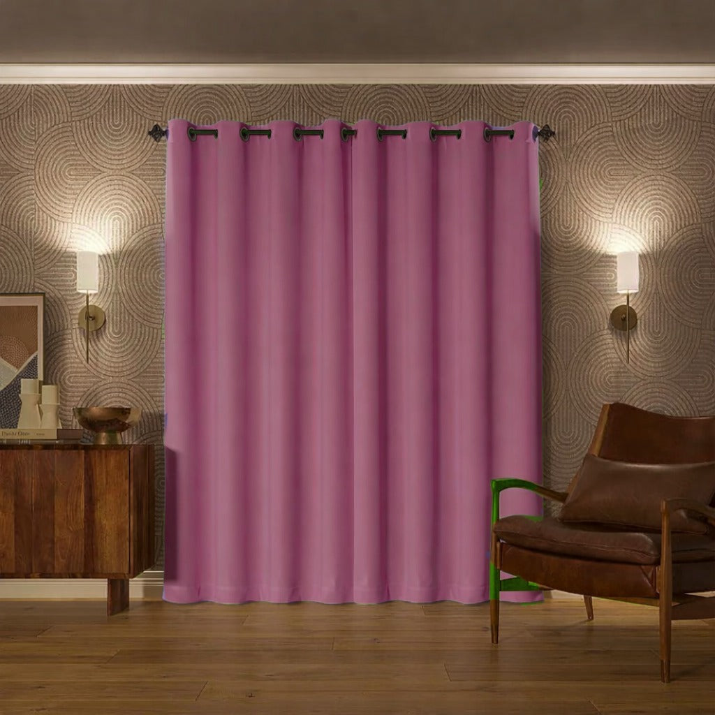 Plain Dyed Laminated Curtain- Lilac Curtains Apricot