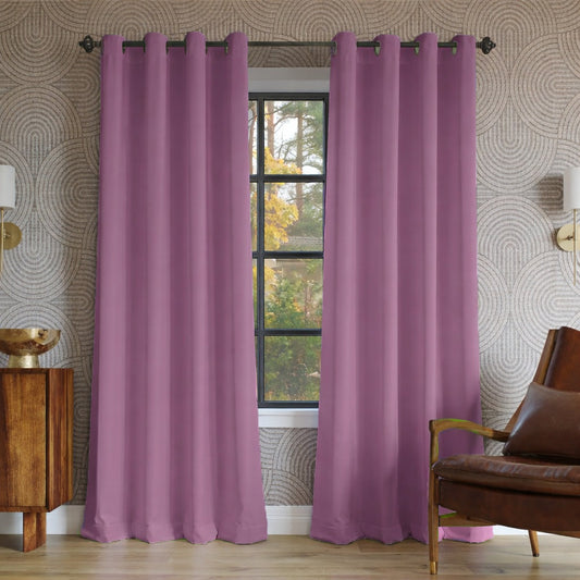 Plain Dyed Laminated Curtain- Lilac Curtains Apricot