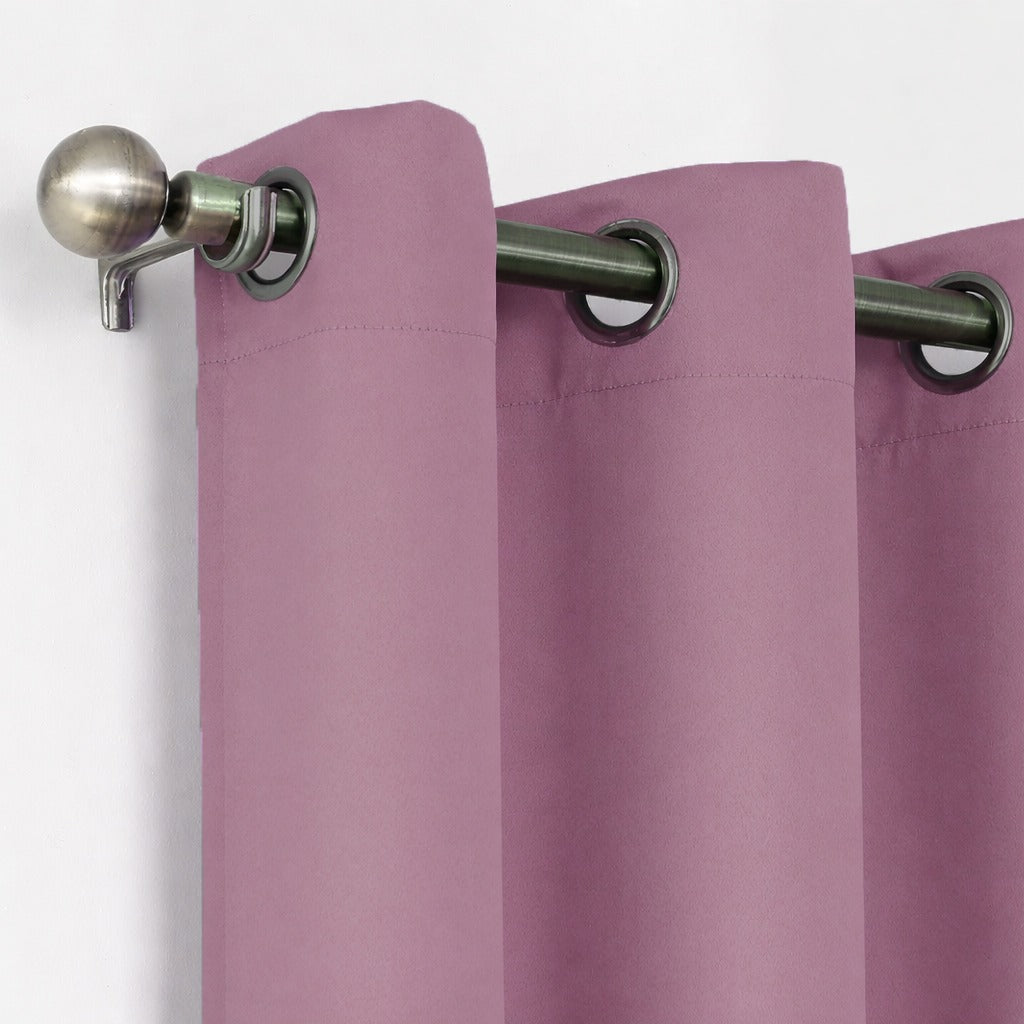Plain Dyed Laminated Curtain- Lilac Curtains Apricot