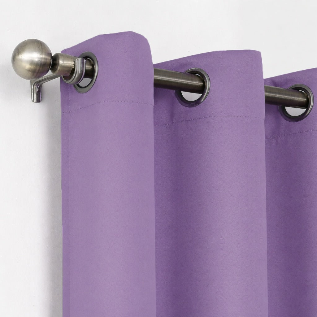 Plain Dyed Laminated Curtain- Purple Curtains Apricot