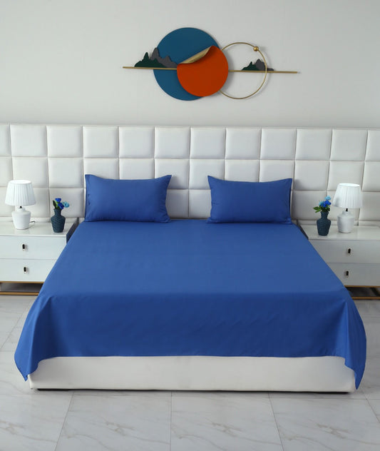 3 PCs Double Bed Sheet With Same Packing- Aqua Bed Sheets Apricot