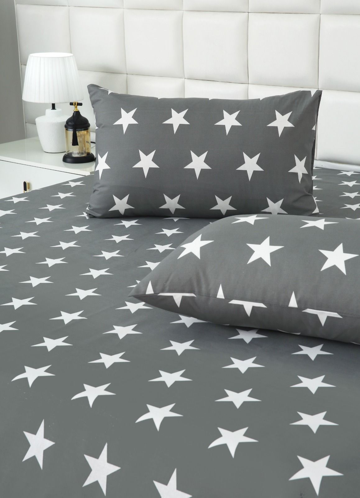3 PCs Double Bed Sheet With Same Packing- Stars Bed Sheets Apricot