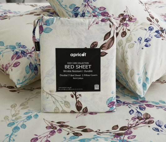 3 PCs Double Bed Sheet With Same Packing Bed Sheets Apricot