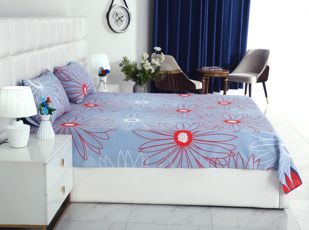 3 PCs Double Bed Sheet-DB-275 Bed Sheets Apricot
