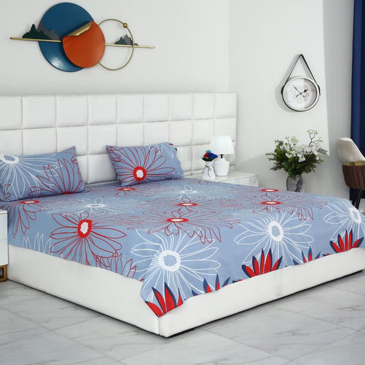 3 PCs Double Bed Sheet-DB-275 Bed Sheets Apricot