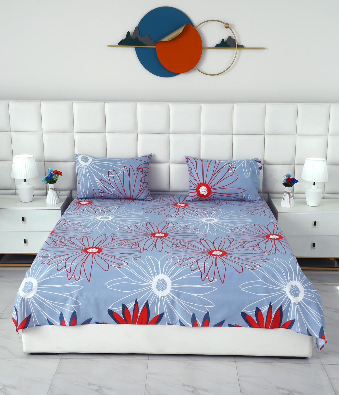 3 PCs Double Bed Sheet-DB-275 Bed Sheets Apricot