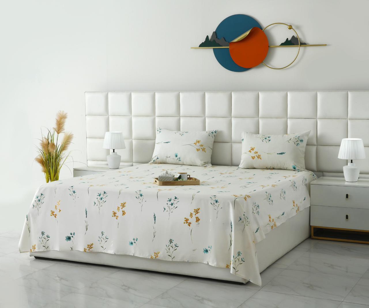 3 PCs Double Bed Sheet With Same Packing-DB-279 Bed Sheets Apricot