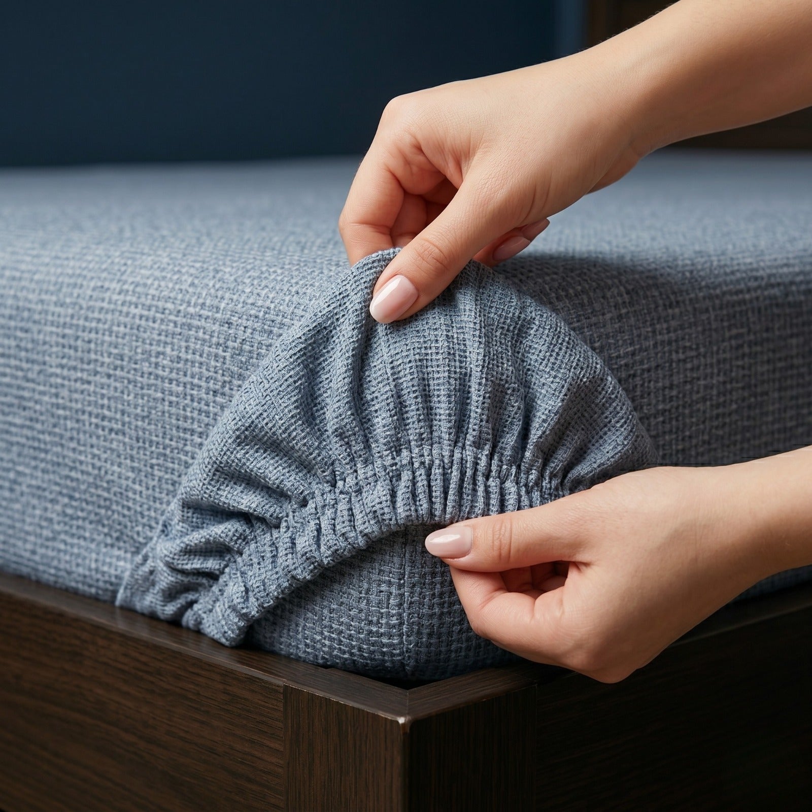 Fitted Bed Sheet- FT003 Fitted Sheets Apricot