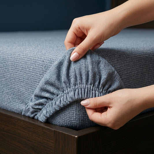 Fitted Bed Sheet- FT003 Fitted Sheets Apricot