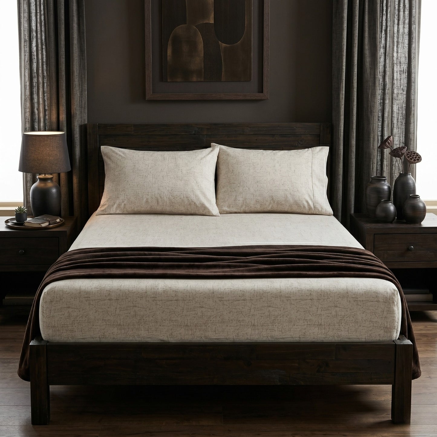 Fitted Bed Sheet- FT004 Fitted Sheets Apricot